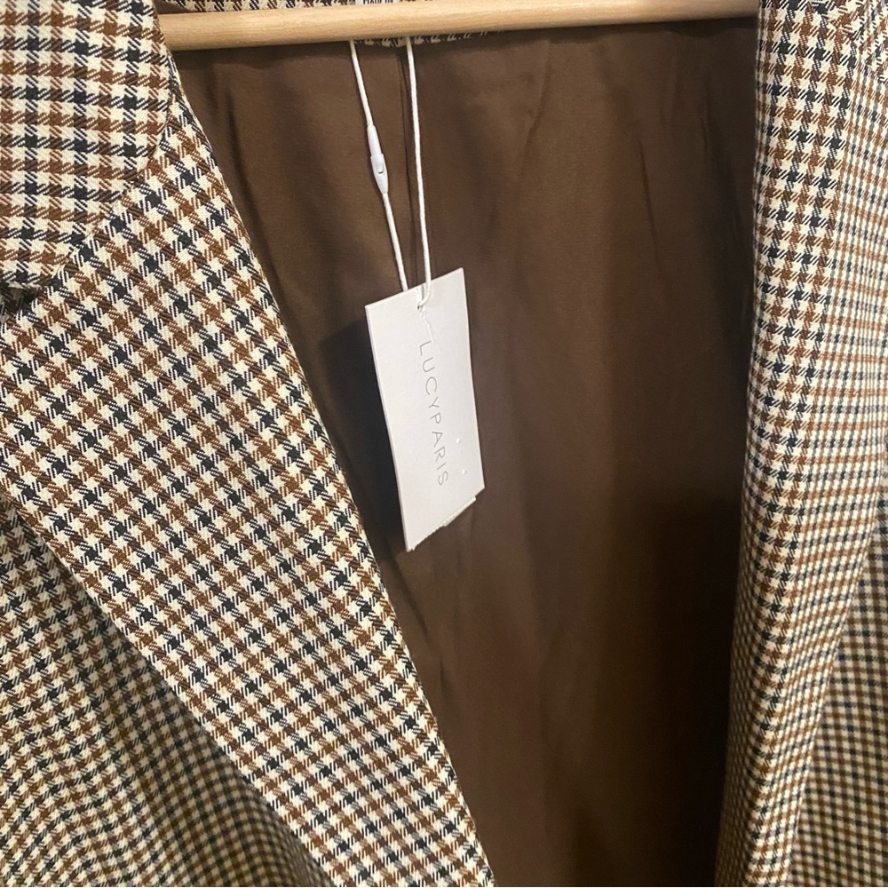 NWT Lucy Paris Women's Two-Button Notch-Collar Plaid Blazer - Size L - Picture 2 of 8
